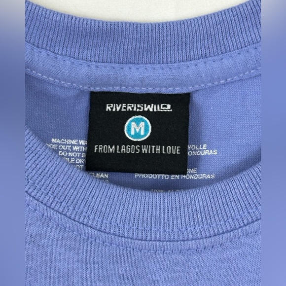 RIVER IS WILD ( Unisex) Purple Short Sleeve Crew Neck Cotton T-Shirt Med… - Picture 3 of 5